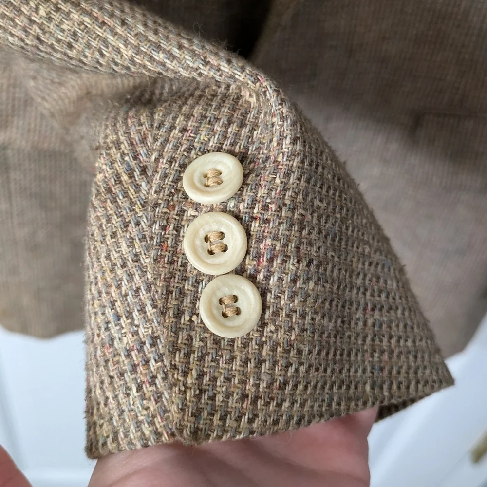 Vintage 70s ACTWU Tweed Double Button Sport Coat by Stanley Blacker‎ for The Bon